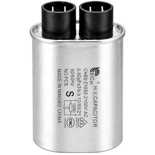 METER STAR Microwave Capacitor 0.92 uF 2100V AC, High Voltage Non-PCB Capacitor with 3+3 Terminal 1/4-Inch Quick-Connect Tabs for Sharp Samsung LG GE Microwave Oven Replacement