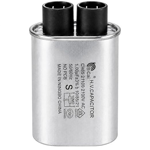 METER STAR Microwave Capacitor 1.00 uF 2100V AC, Non-PCB High Voltage Capacitor with 3+3 Terminal, 1/4-Inch Quick Connect Tabs for Microwave Oven Repair