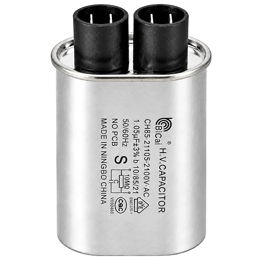 Microwave High Voltage Capacitor 1.05 uF 2100VAC Non-PCB 3+3 Terminal 1/4-Inch Quick Connect Tabs for GE Samsung LG Kenmore Whirlpool Replacement