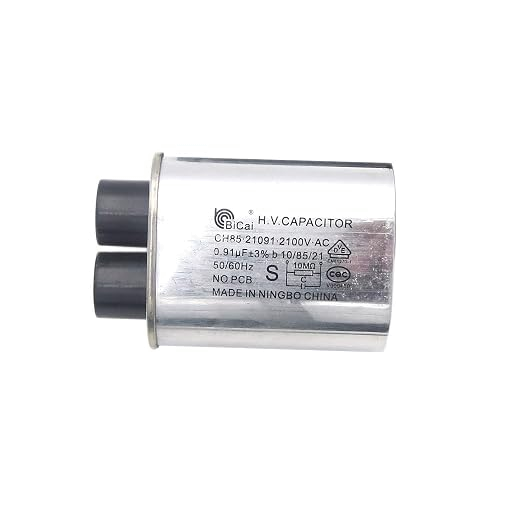 CQC Universal Household Microwave HV Capacitor Replacement 2100V 0.91 uF MFD Compatible CH85 21091 AC H.V. Capacitor 10/85/21 50/60Hz NO PCB
