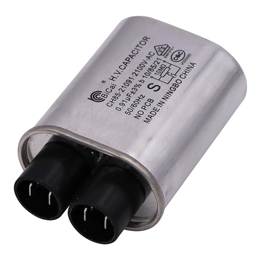 Microwave Capacitor Replacement 2100V 0.91 uF Compatible with 99% of Household Microwave Oven Brands, Connect Pin 1/4