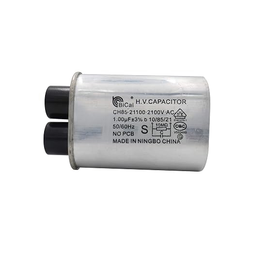 CH85 Microwave High Voltage Capacitor, 2100V AC, 1.00 uF, ±3% Tolerance, Built in 10 Megohm Resistor, 50/60Hz, No PCB, 2 Plus 2 Terminals