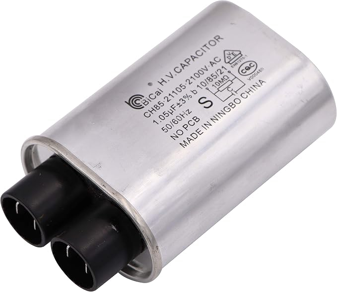 Microwave Capacitor Replacement 2100V 1.05 uF Compatible with 99% of Household Microwave Oven Brands, Connect Pin 1/4